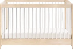 Babyletto Sprout 4-in-1 Convertible Crib w/Toddler Bed Conversion Kit - Washed Natural / White