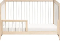 Babyletto Sprout 4-in-1 Convertible Crib w/Toddler Bed Conversion Kit - Washed Natural / White