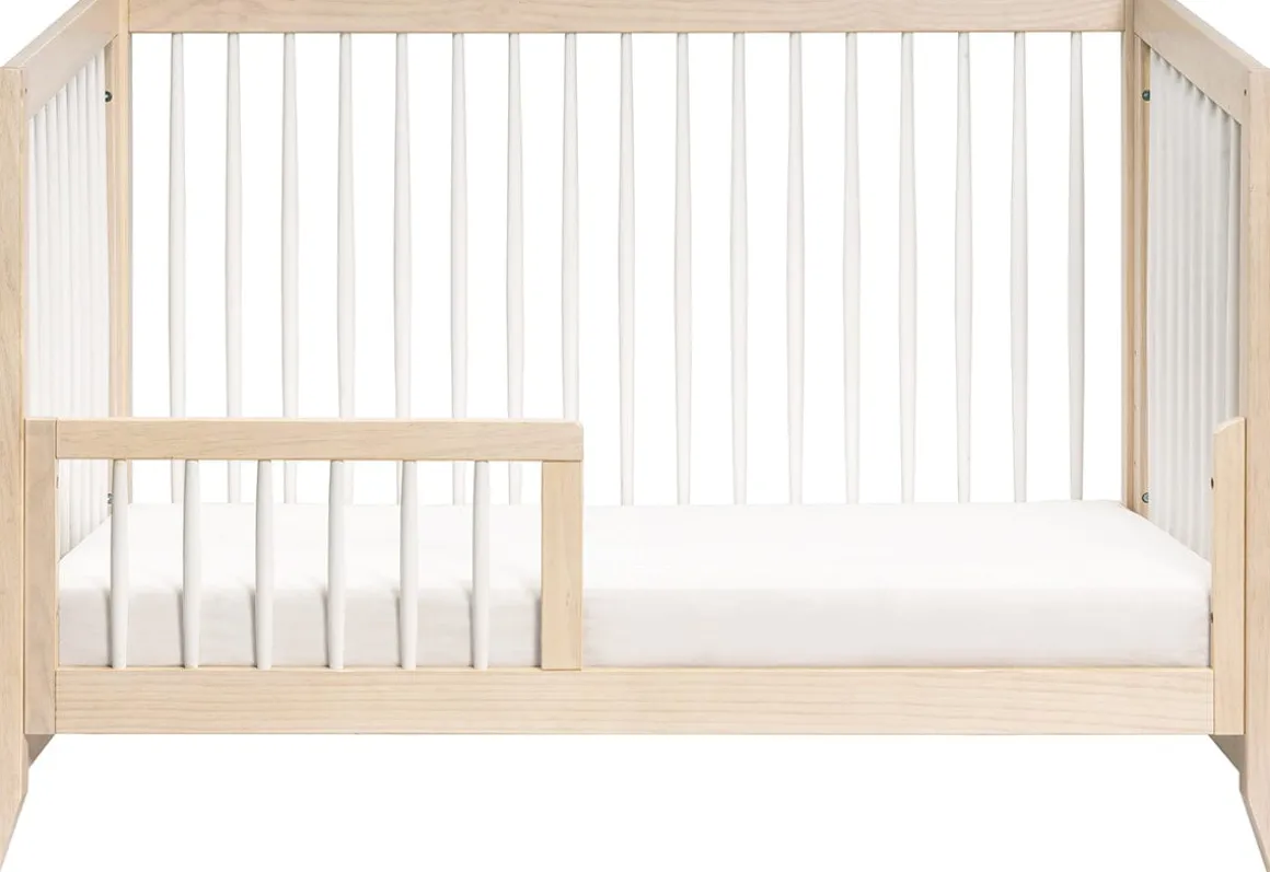 Babyletto Sprout 4-in-1 Convertible Crib w/Toddler Bed Conversion Kit - Washed Natural / White
