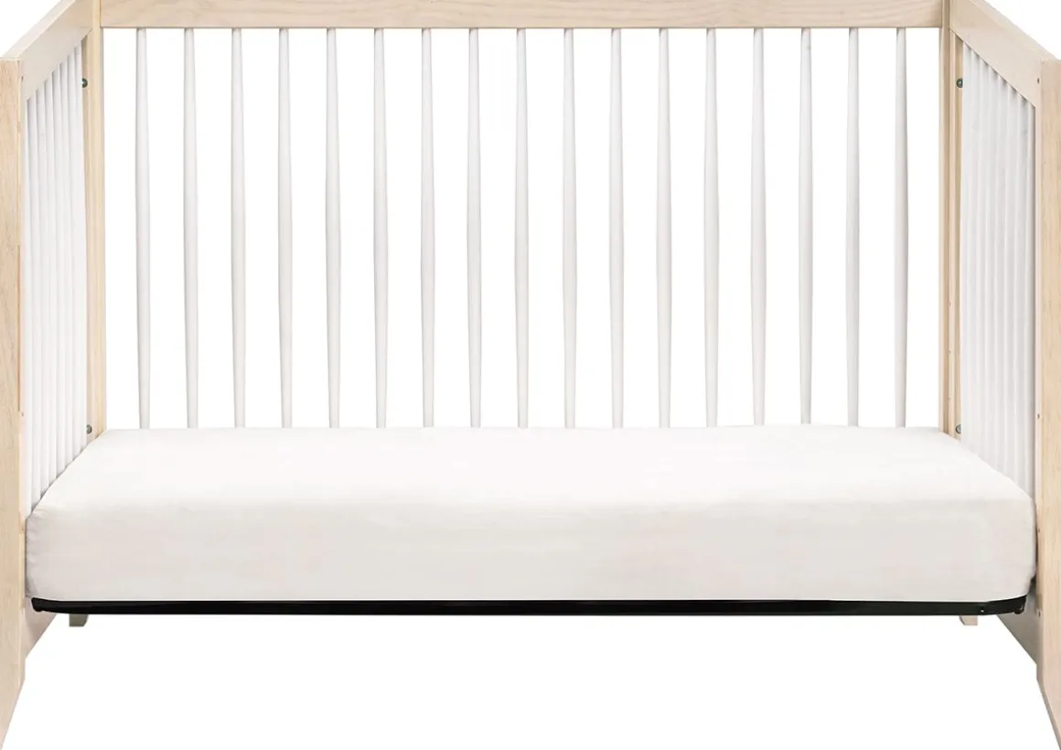 Babyletto Sprout 4-in-1 Convertible Crib w/Toddler Bed Conversion Kit - Washed Natural / White