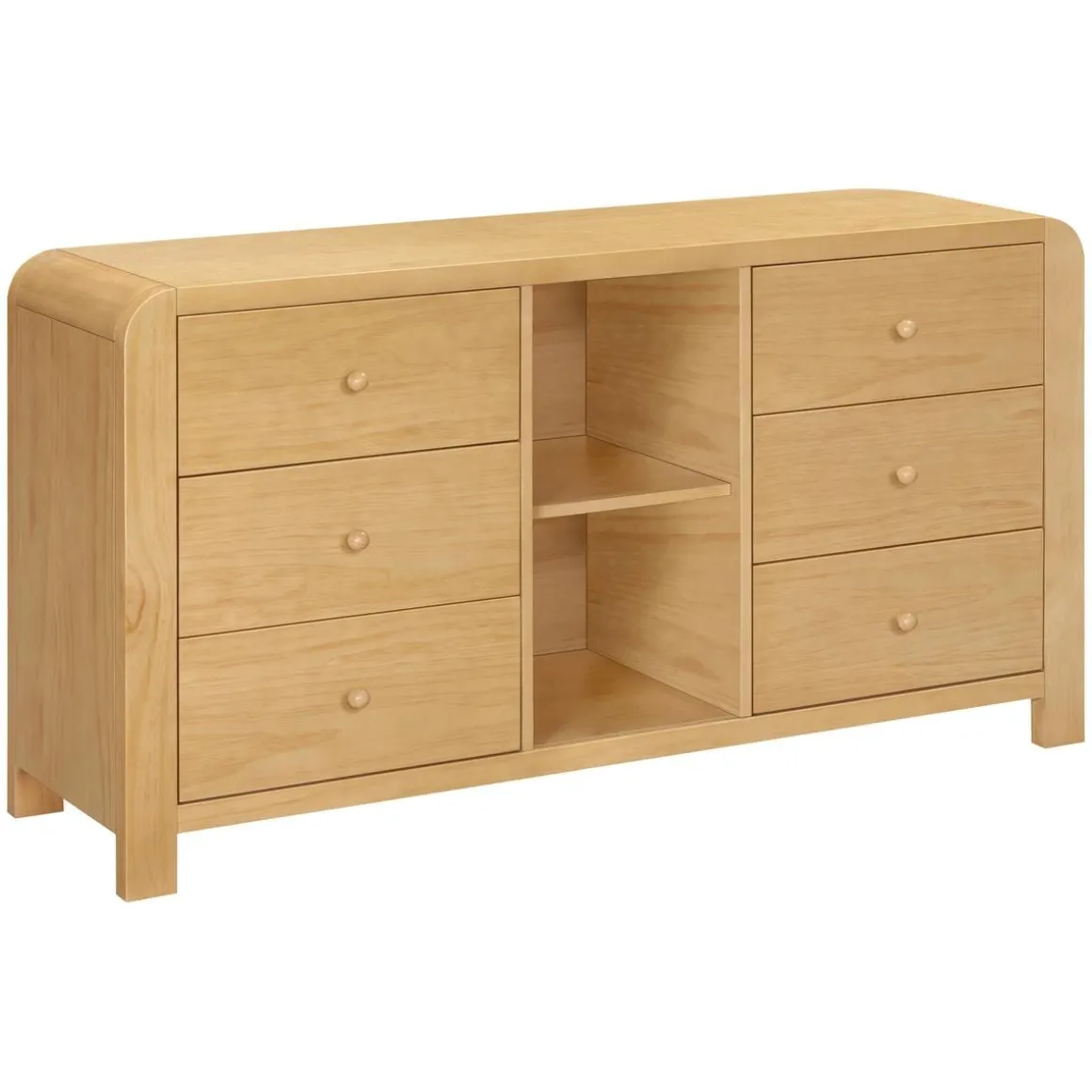 Babyletto TipToe 6-Drawer Assembled Dresser with Cubbies - Honey