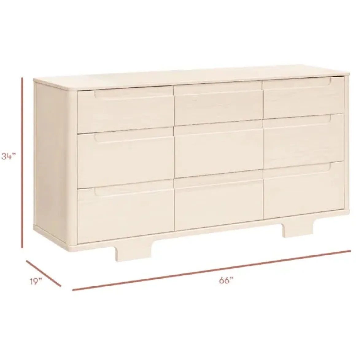 Babyletto Yuzu 9-Drawer Assembled Dresser - Washed Natural