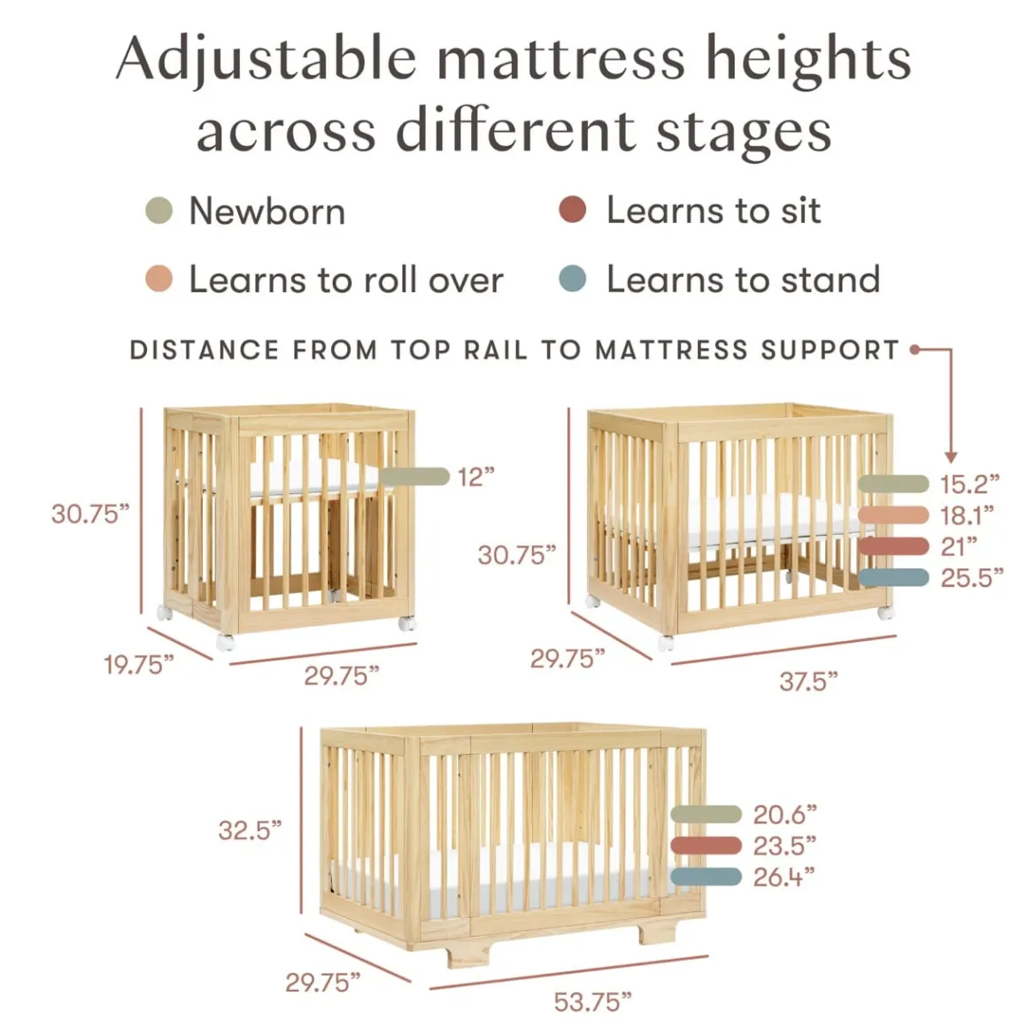 Babyletto Yuzu 8-in-1 Convertible Crib with All-Stages Conversion Kit - Natural
