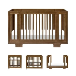 Babyletto Yuzu 8-in-1 Convertible Crib with All-Stages Conversion Kit - Natural Walnut