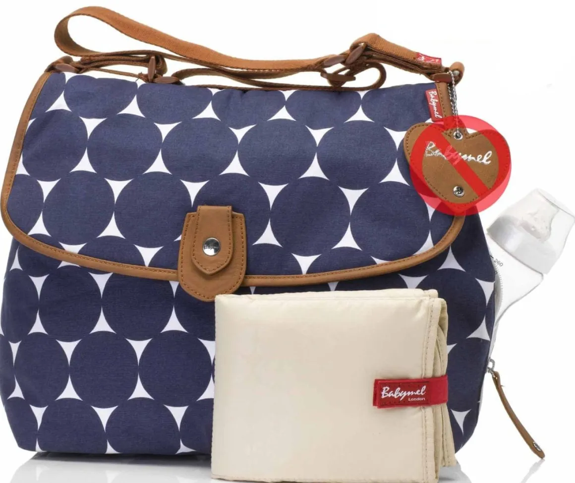 Babymel Satchel Diaper Bag - Navy Dot