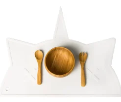 BamBamBoom Non-Slip Silicone Placemat - Unicorn-Cat White