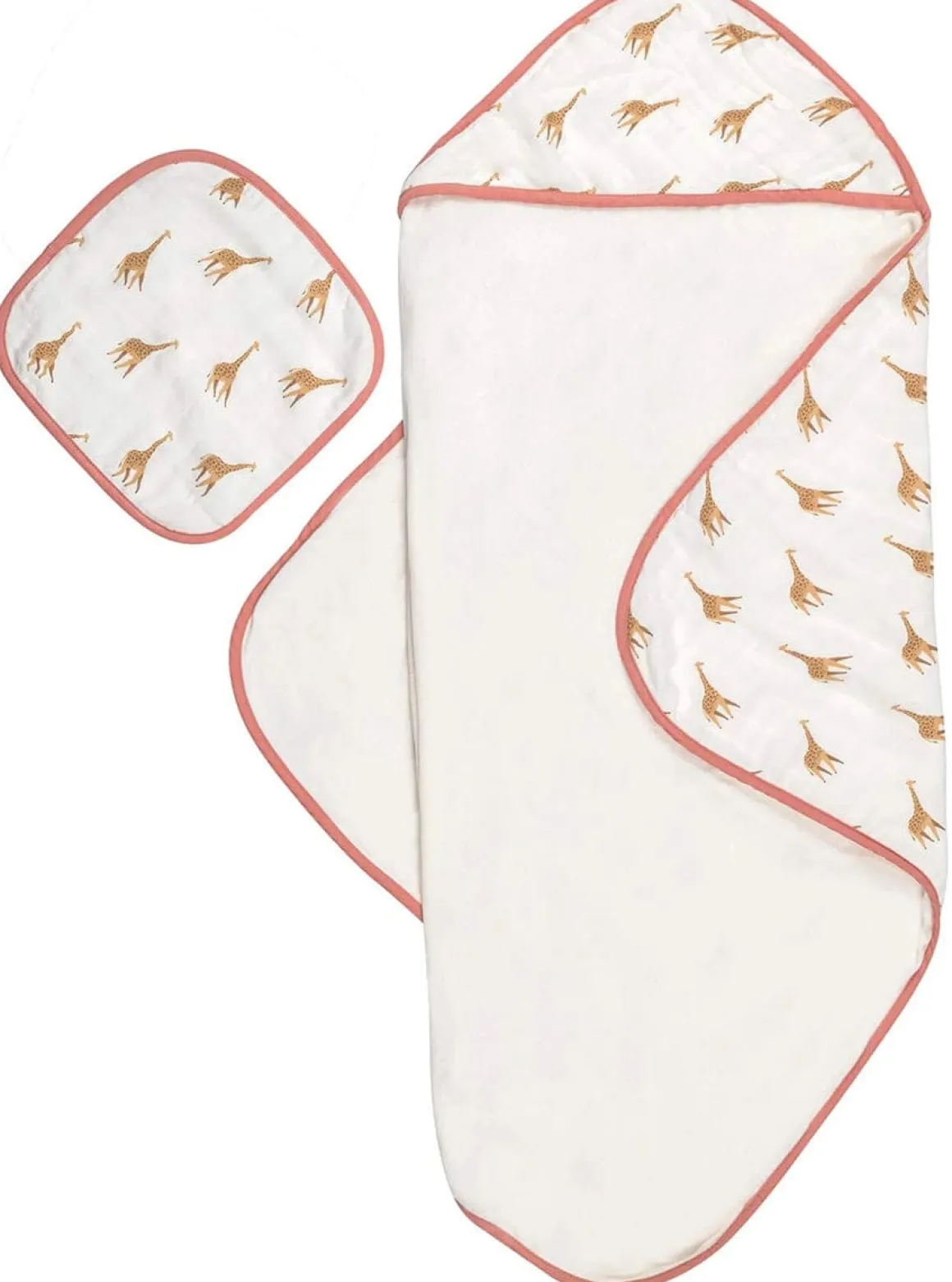Bamboo Little Hooded Baby Towel & Washcloth Set - Giraffe