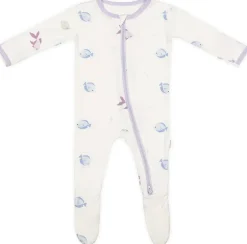 Bamboo Little Zippered Footie - Lavender Fish (6-9m)