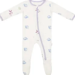 Bamboo Little Zippered Footie - Lavender Fish (9-12m)