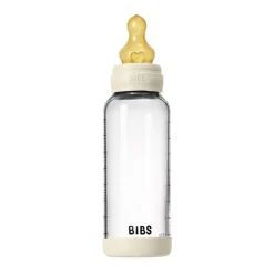 BIBS Baby Glass Bottle Set 8oz Latex, Medium Flow - Ivory