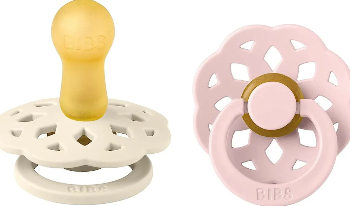 BIBS Boheme Pacifier, 2 Pack - Ivory/Blossom - Size 2 (6+ m)