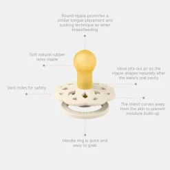 BIBS Boheme Pacifier, 4 Pack - Ivory/Blush/Woodchuck/Blossom - Size 1 (0-6 m)