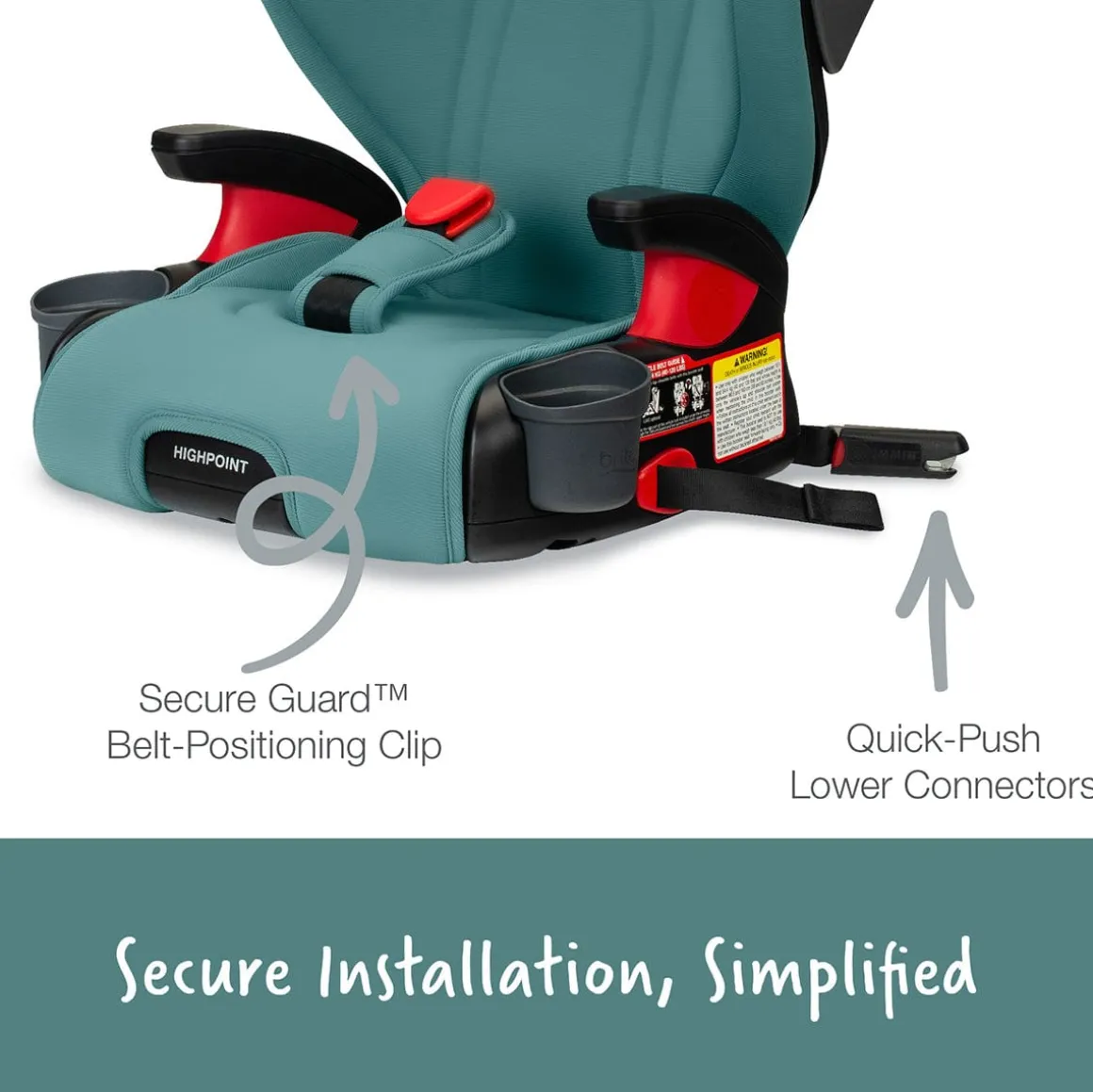 Britax Highpoint 2-Stage Belt Positioning Booster Car Seat - Green Ombre
