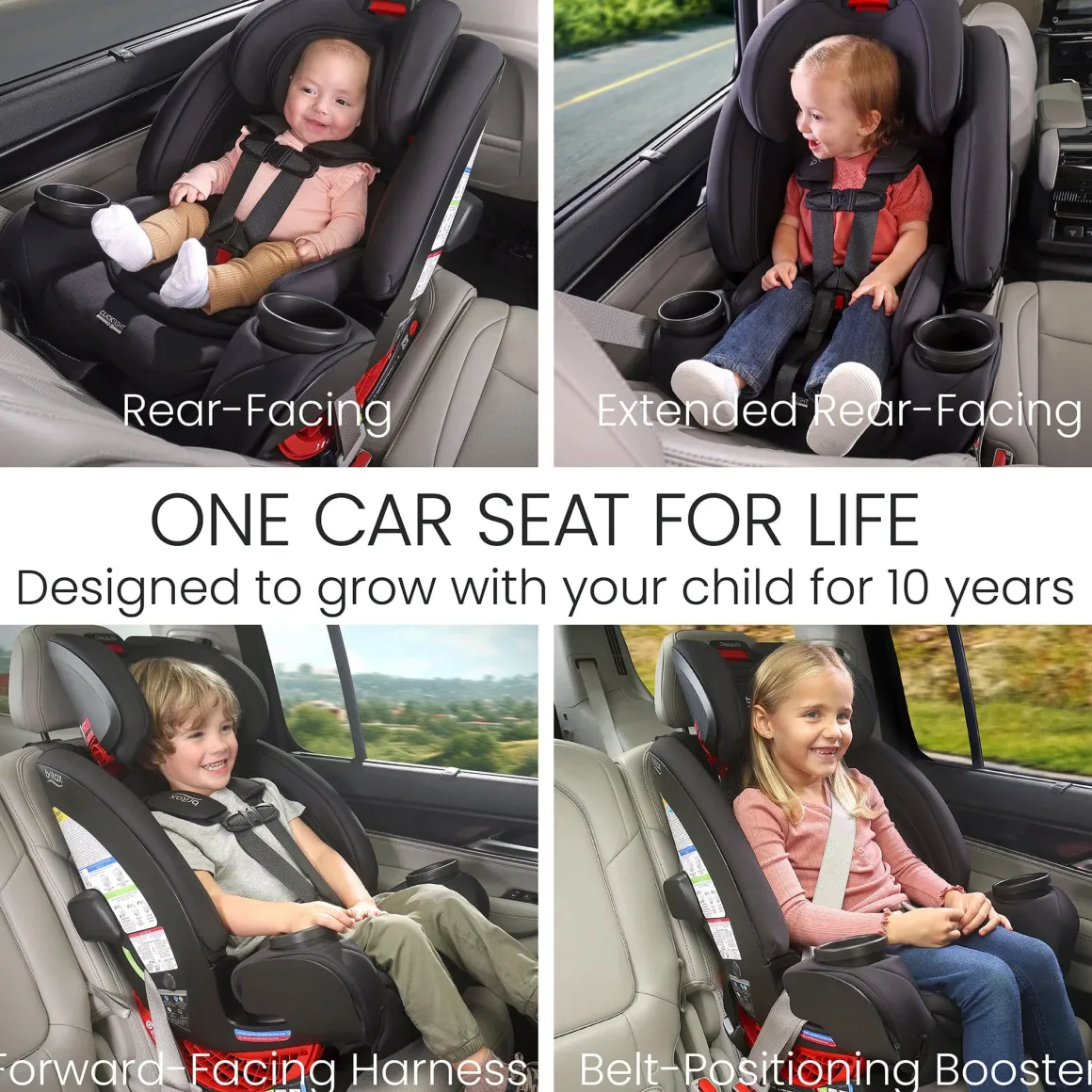 Britax One4Life All-in-One Convertible Car Seat, ClickTight & SafeWash - Raven Black