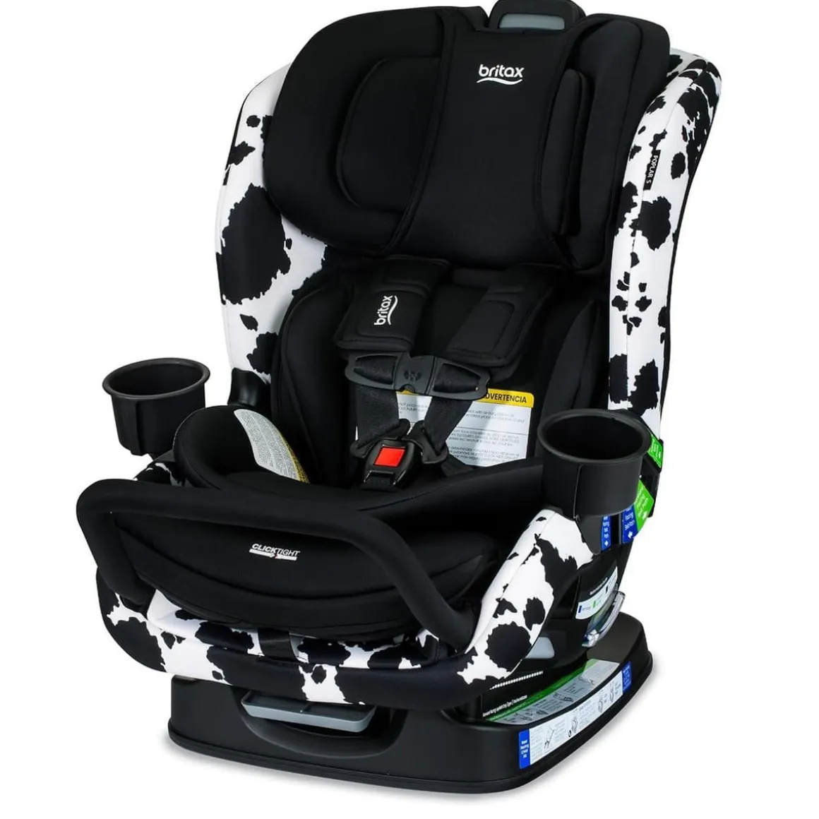 Britax Poplar S ClickTight Convertible Car Seat, Slim 17-Inch Design - Cowmooflage