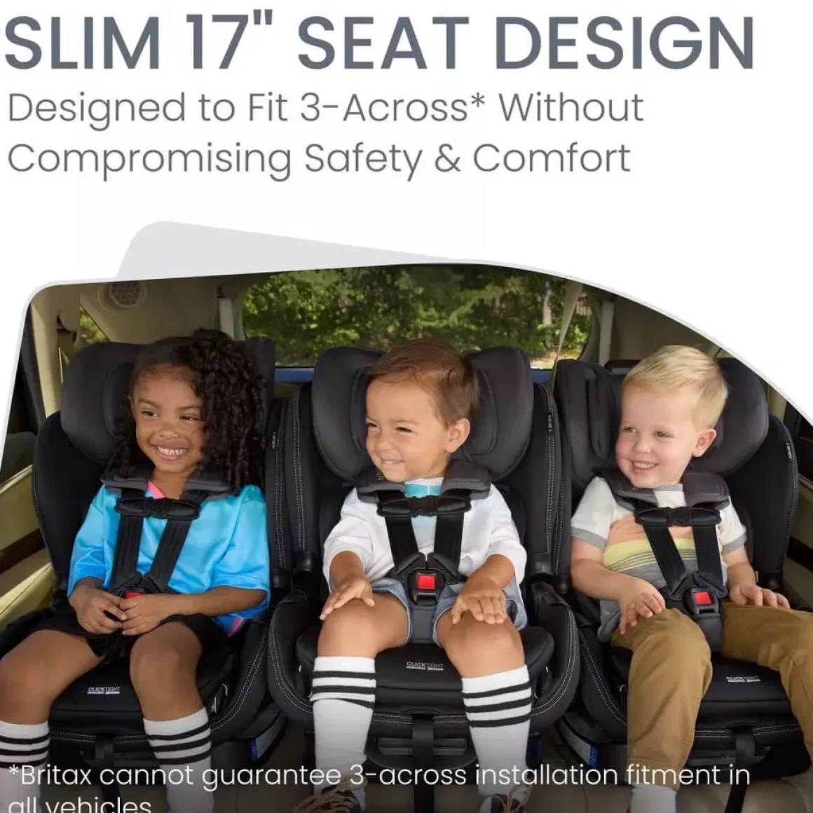 Britax Poplar S ClickTight Convertible Car Seat, Slim 17-Inch Design - Stone Onyx