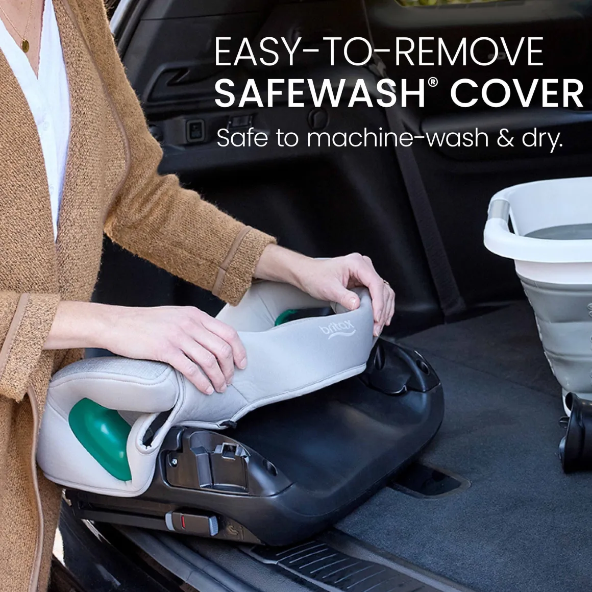 Britax UpNGo Click Backless Booster with Rigid LATCH - Parchment