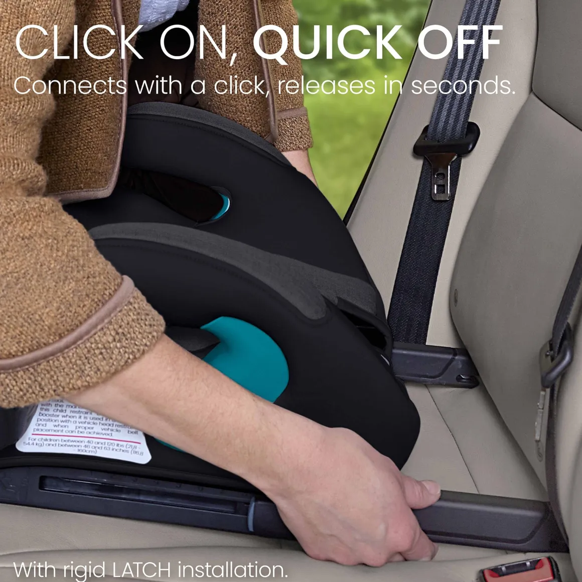 Britax UpNGo Click Backless Booster with Rigid LATCH - Raven Black