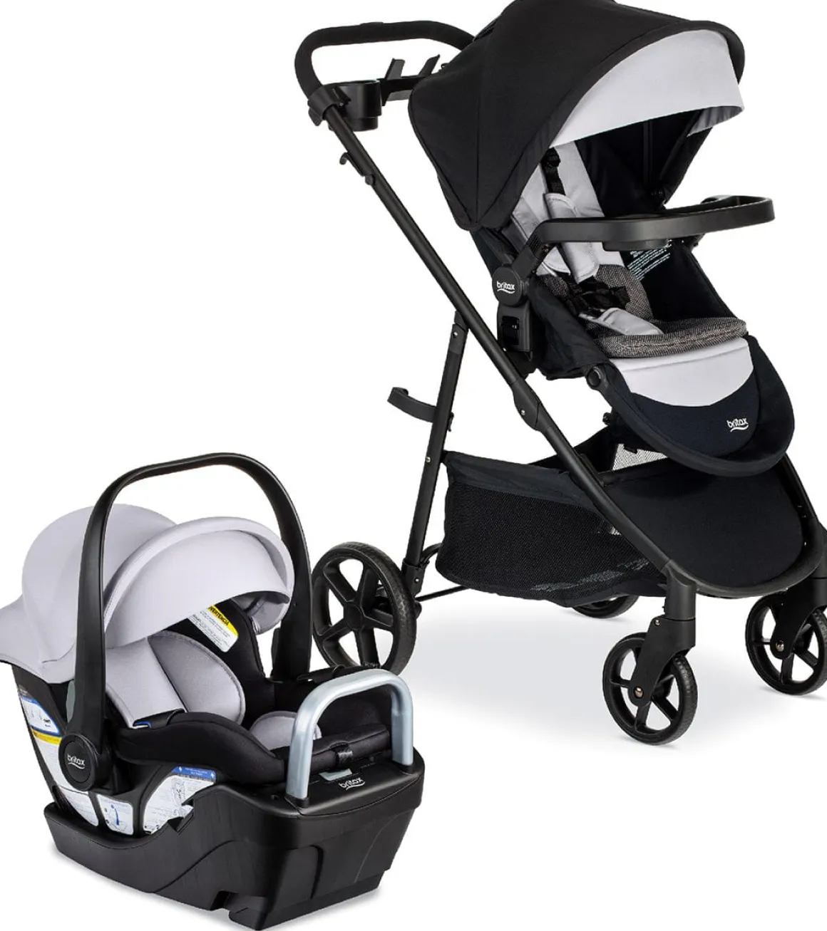 Britax Willow Brook S+ Travel System with Alpine Anti-Rebound Base - Glacier Onyx