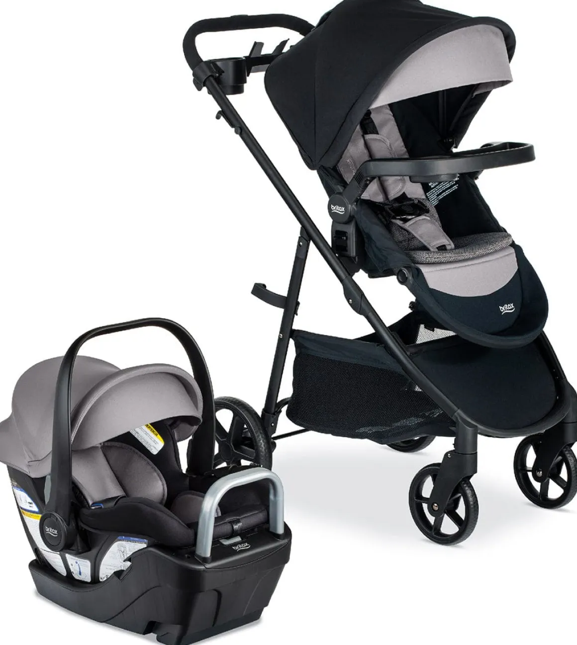 Britax Willow Brook S+ Travel System with Alpine Anti-Rebound Base - Graphite Onyx