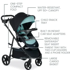 Britax Willow Brook S+ Travel System with Alpine Anti-Rebound Base - Jade Onyx