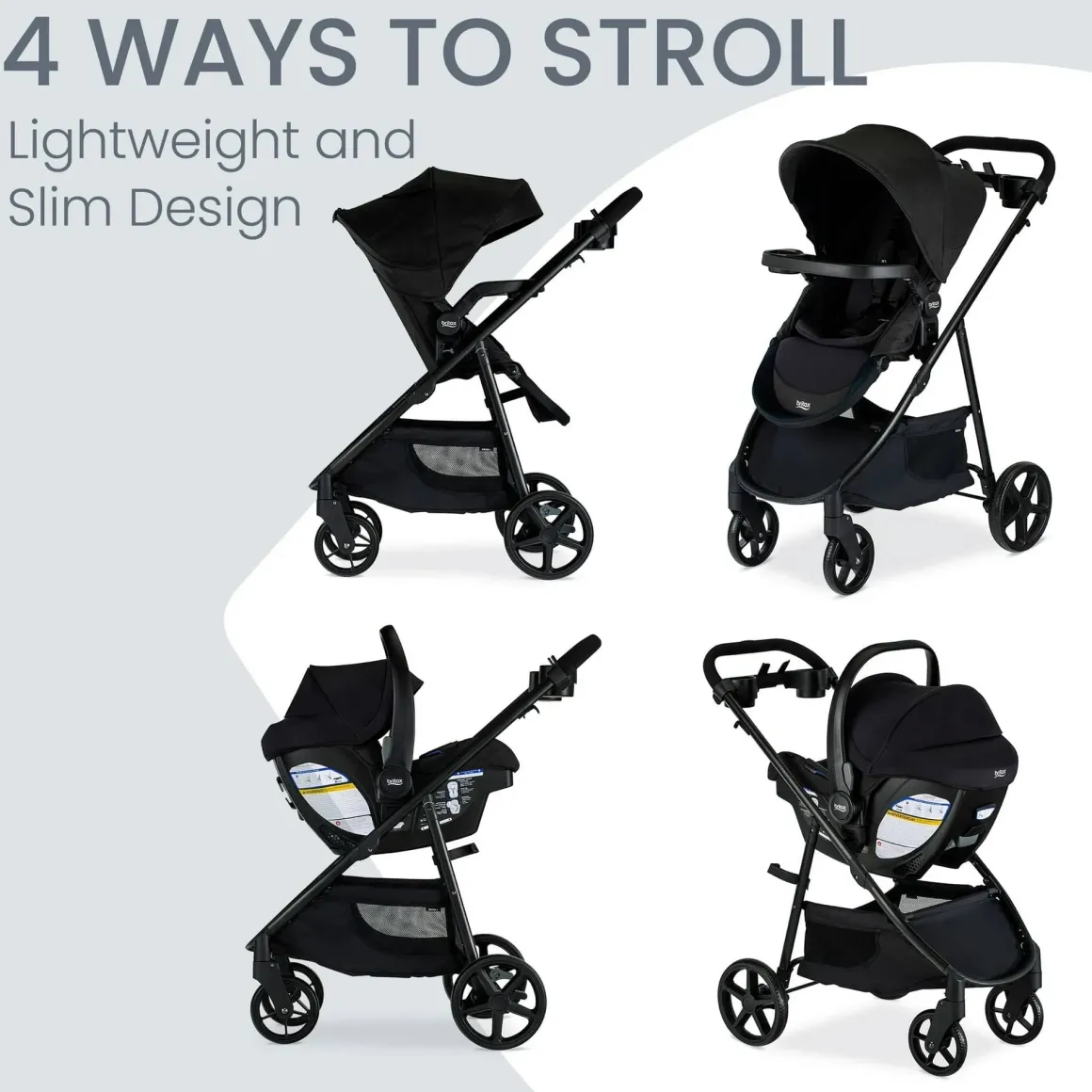 Britax Willow Brook S+ Travel System with Alpine Anti-Rebound Base - Raven Black