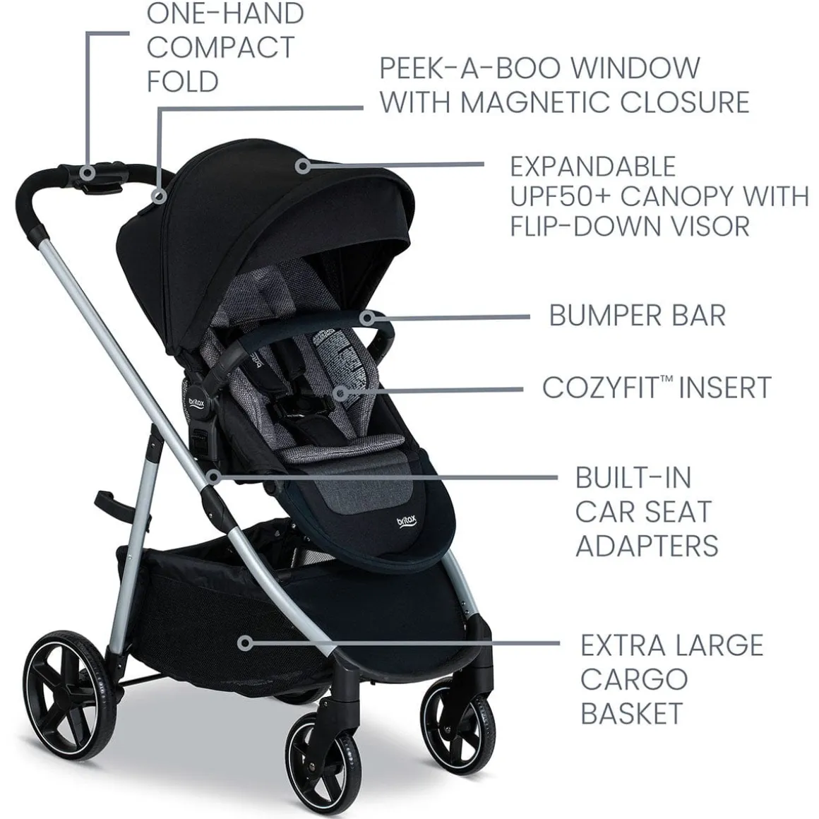 Britax Willow Grove SC Travel System - Pindot Onyx