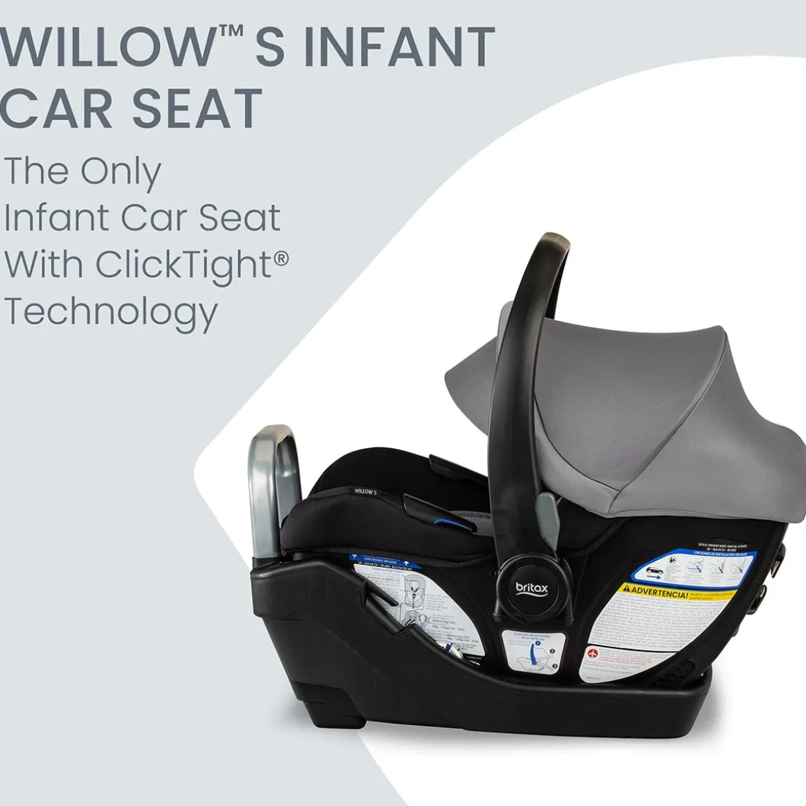 Britax Willow S Infant Car Seat with Alpine Anti-Rebound Base - Graphite Onyx