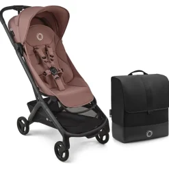 Bugaboo Butterfly 2 Complete Stroller + Travel Bag Bundle - Black / Dusty Pink / Dusty Pink