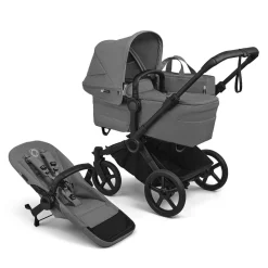 Bugaboo Donkey 6 Complete Single-to-Double Stroller - Black / Moon Grey / Moon Grey