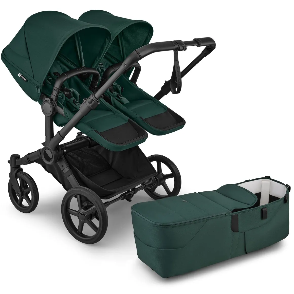 Bugaboo Donkey 6 Duo Complete Stroller Bundle - Black / Fern Green / Fern Green
