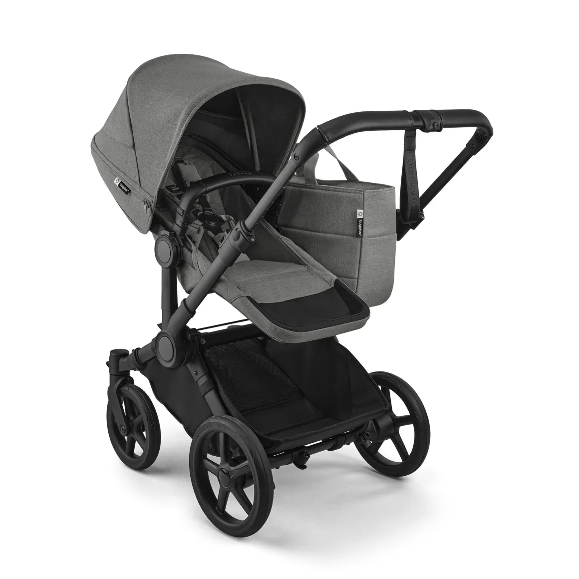 Bugaboo Donkey 6 Duo Complete Stroller Bundle - Black / Moon Grey / Moon Grey