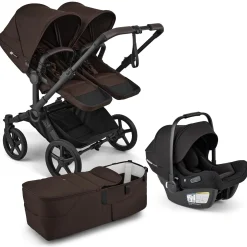 Bugaboo Donkey 6 Duo + Turtle Air Shield Travel System Bundle - Black / Cocoa Brown / Cocoa Brown