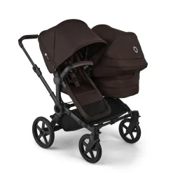 Bugaboo Donkey 6 Duo + Turtle Air Shield Travel System Bundle - Black / Cocoa Brown / Cocoa Brown