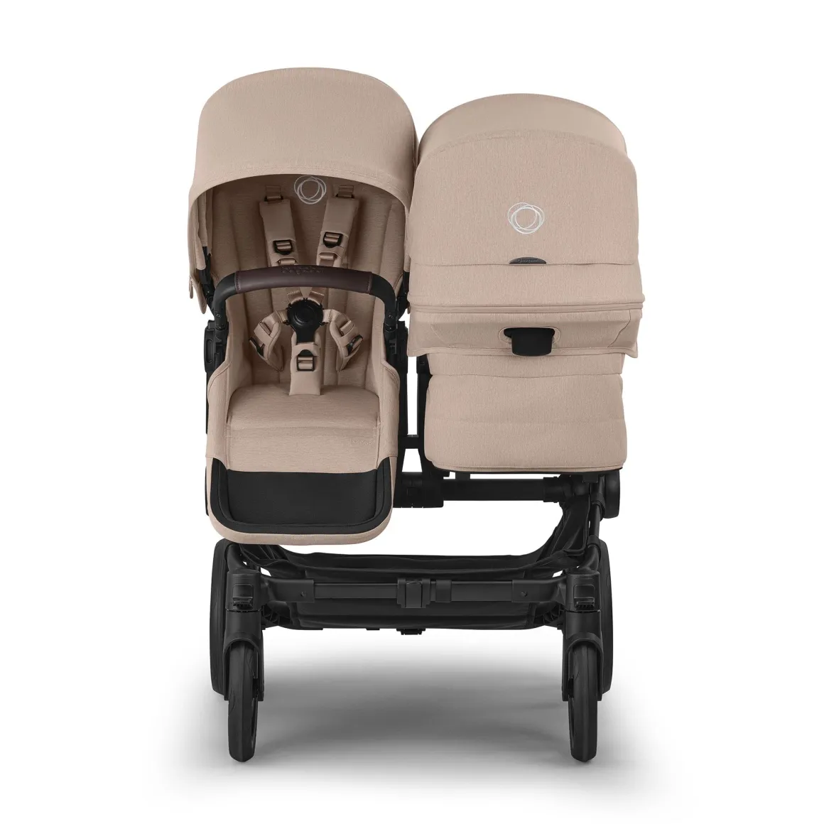 Bugaboo Donkey 6 Duo + Turtle Air Shield Travel System Bundle - Black / Desert Taupe Melange / Desert Taupe Melange