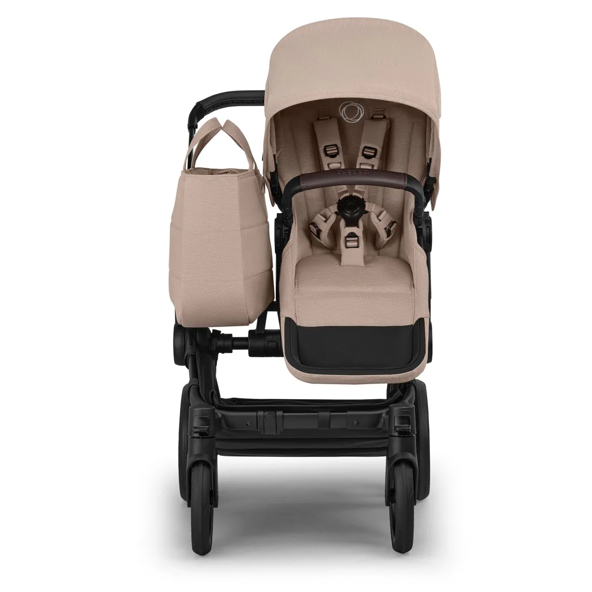 Bugaboo Donkey 6 Duo + Turtle Air Shield Travel System Bundle - Black / Desert Taupe Melange / Desert Taupe Melange