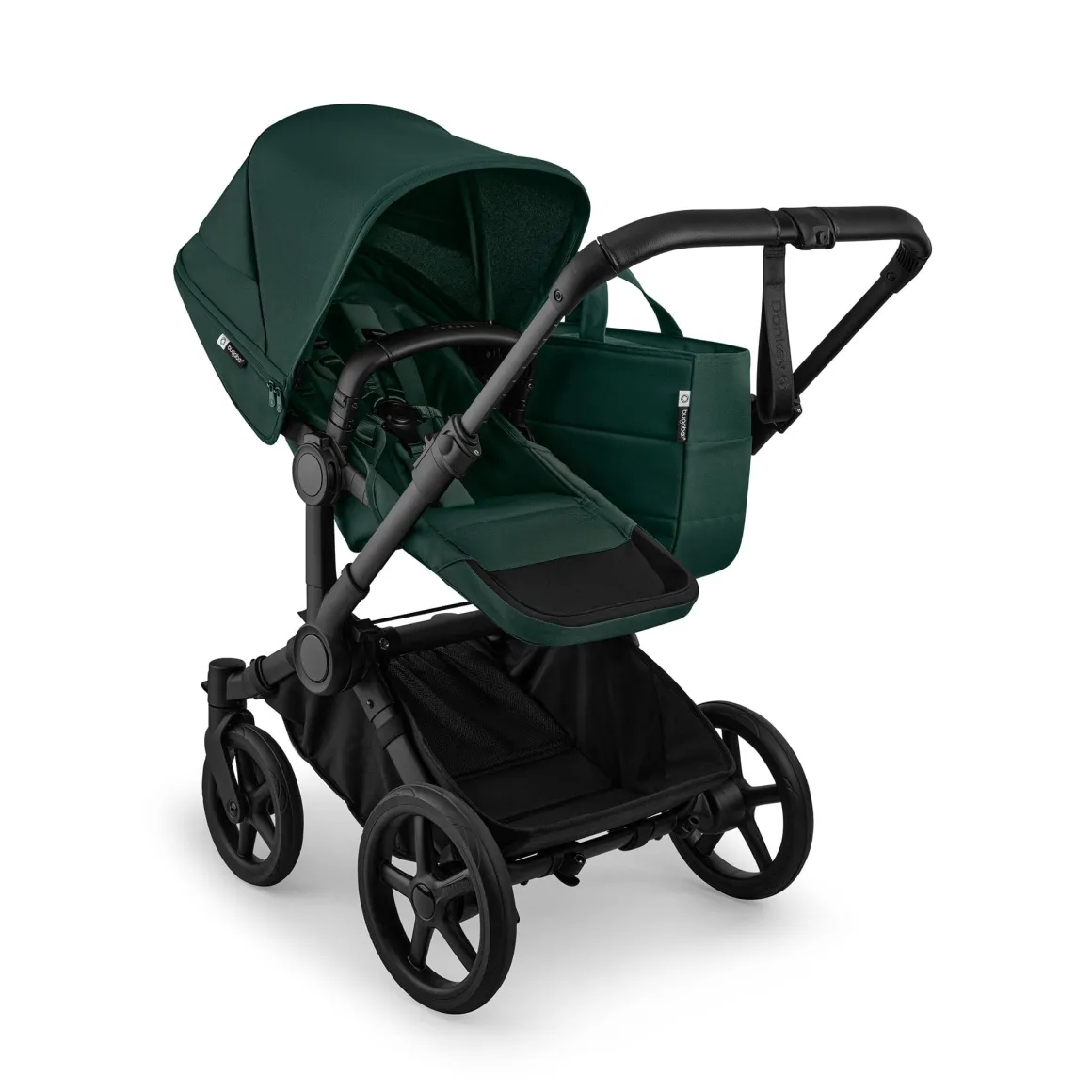 Bugaboo Donkey 6 Duo + Turtle Air Shield Travel System Bundle - Black / Fern Green / Fern Green