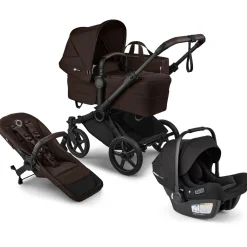 Bugaboo Donkey 6 Mono + Turtle Air Shield Travel System Bundle - Black / Cocoa Brown / Cocoa Brown