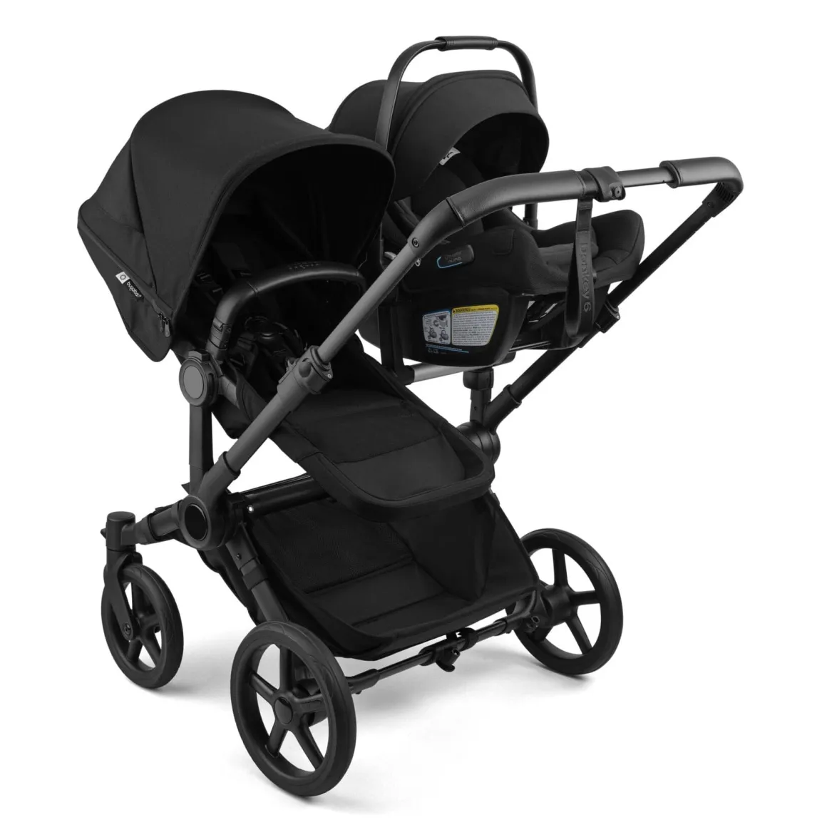 Bugaboo Donkey 6 Mono + Turtle Air Shield Travel System Bundle - Black / Cocoa Brown / Cocoa Brown