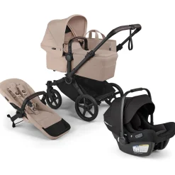 Bugaboo Donkey 6 Mono + Turtle Air Shield Travel System Bundle - Black / Desert Taupe Melange / Desert Taupe Melange