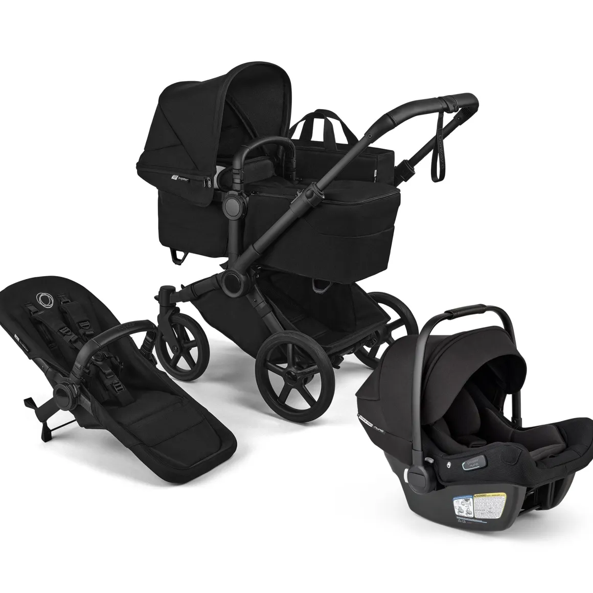 Bugaboo Donkey 6 Mono + Turtle Air Shield Travel System Bundle - Black / Heritage Black / Heritage Black