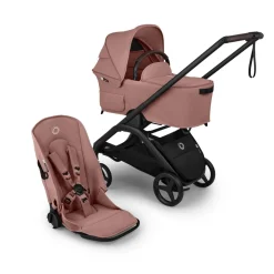 Bugaboo Dragonfly Plus Seat & Bassinet Complete - Black / Dusty Pink / Dusty Pink
