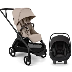Bugaboo Dragonfly Plus Seat Complete Stroller + Turtle Air Shield Travel System Bundle - Black / Desert Taupe / Black