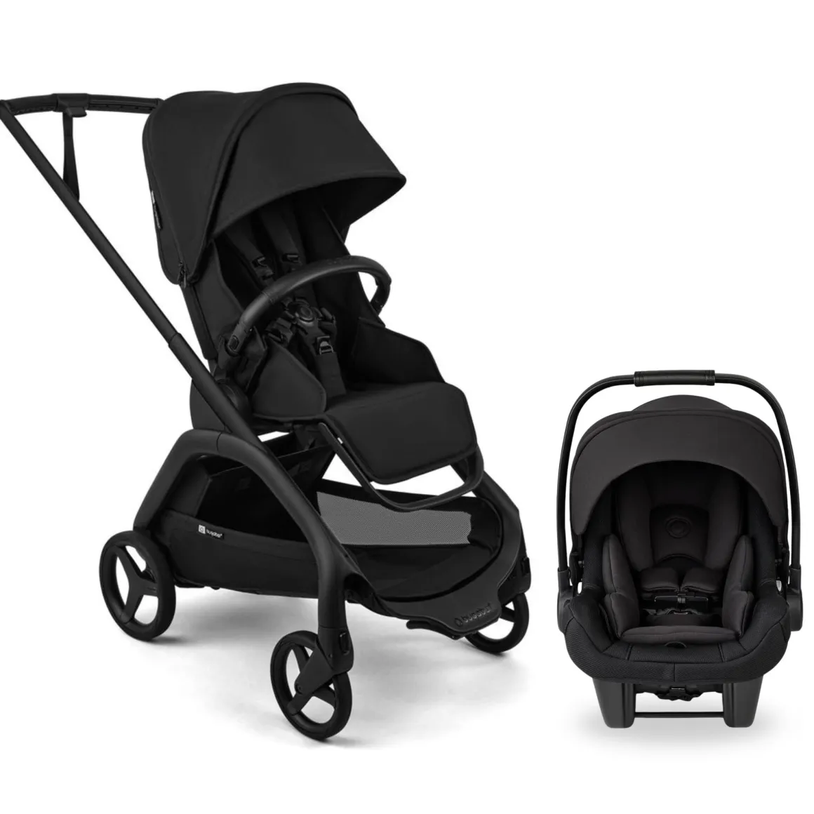 Bugaboo Dragonfly Plus Seat Complete Stroller + Turtle Air Shield Travel System Bundle - Black / Heritage Black / Black