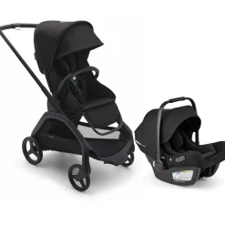 Bugaboo Dragonfly Stroller + Turtle Air Shield Travel System Bundle - Black / Midnight Black / Midnight Black / Black