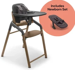 Bugaboo Giraffe Complete High Chair + Newborn Set Bundle - Warm Wood / Grey / Tornado Grey