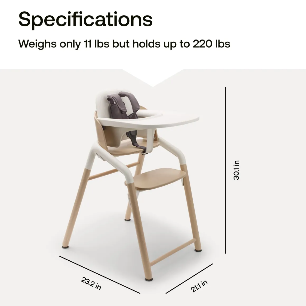 Bugaboo Giraffe Complete High Chair - Neutral Wood / White