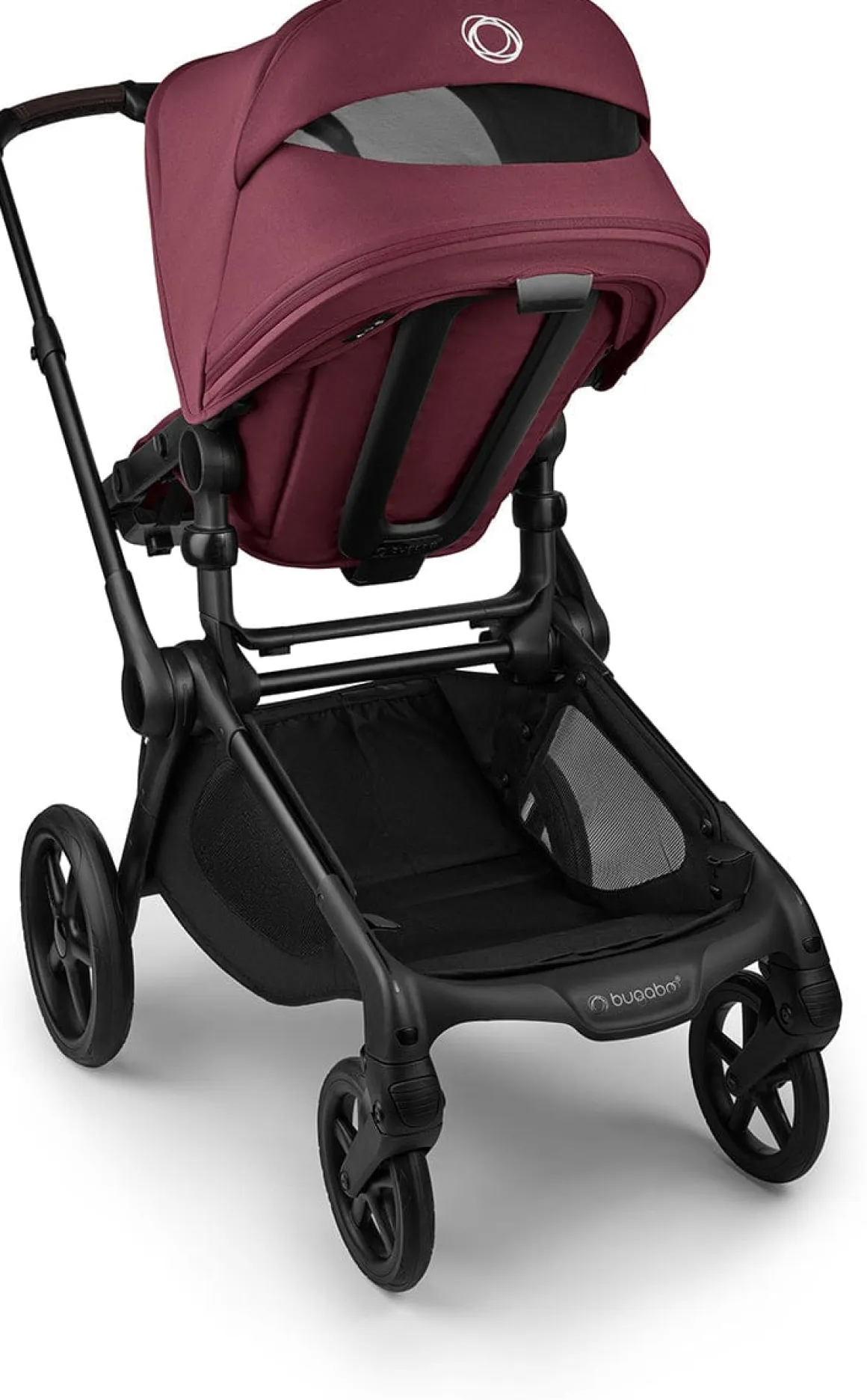 Bugaboo Kangaroo Complete Single-to-Double Stroller + Bassinet (One Box) - Black / Dark Cherry / Dark Cherry