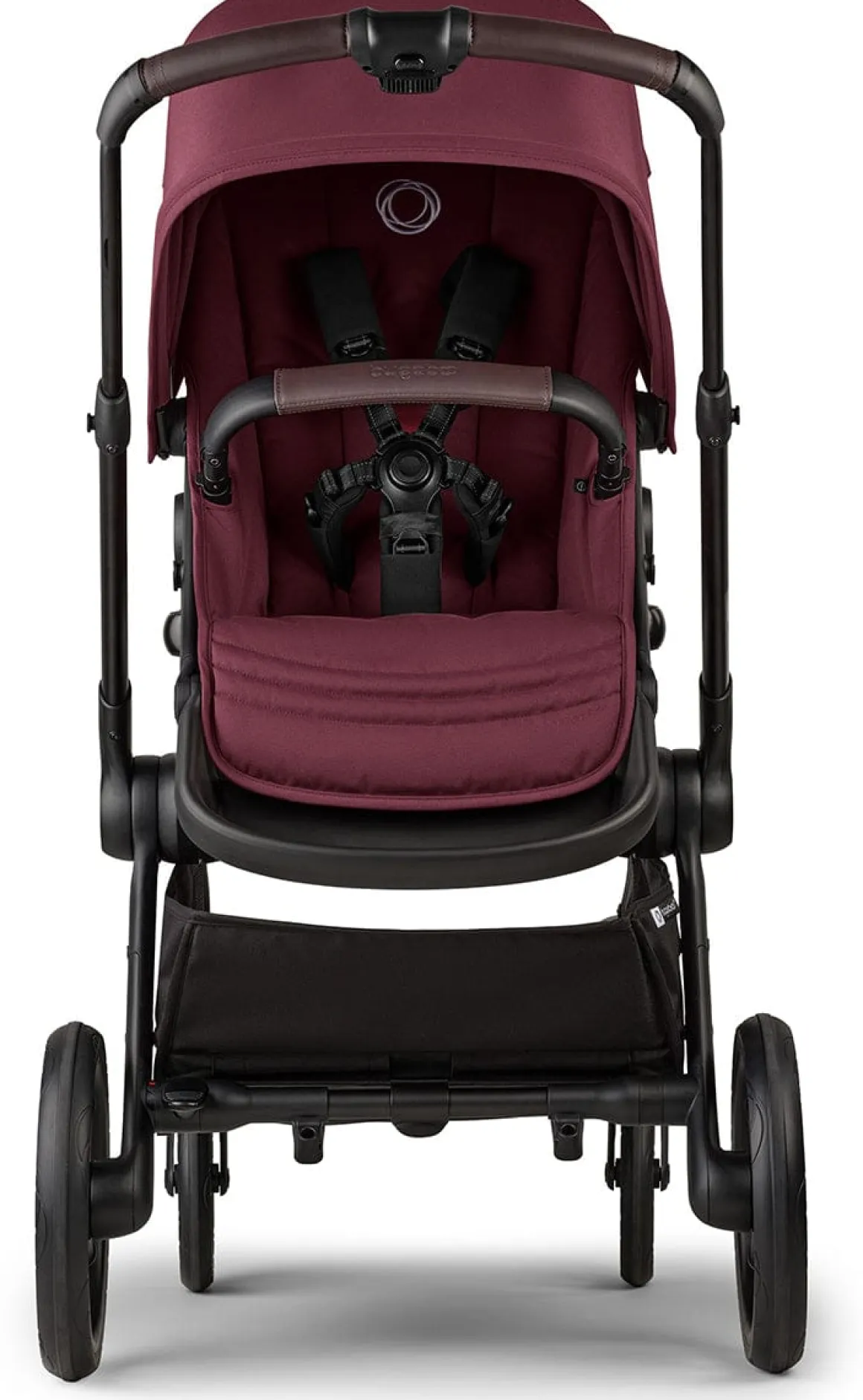 Bugaboo Kangaroo Complete Single-to-Double Stroller + Bassinet (One Box) - Black / Dark Cherry / Dark Cherry
