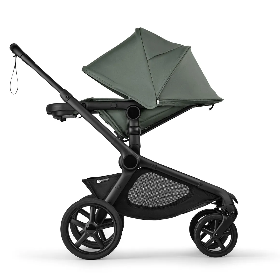 Bugaboo Kangaroo Complete Stroller + Turtle Air Shield By Nuna Travel System Bundle - Black / Forest Green / Forest Green / Black